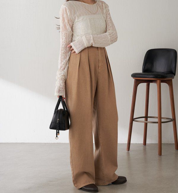  「QanosレースパッチワークロンT」|Tシャツ・カットソー|