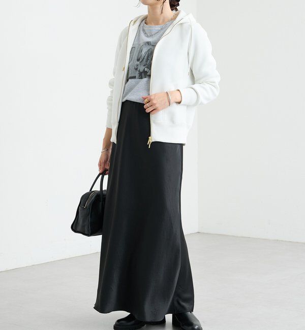  「【WEB限定/キレイめ上品】スポンジダンボールZIPパーカーカットソー」|パーカー|