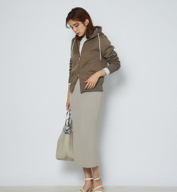  「【WEB限定/キレイめ上品】スポンジダンボールZIPパーカーカットソー」|パーカー|