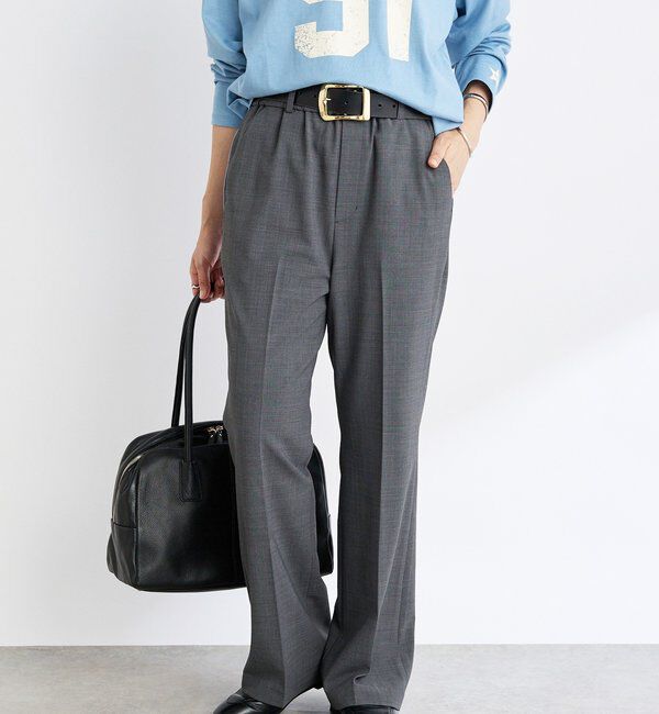  「ソモウフレアパンツ」|チノ|グレー