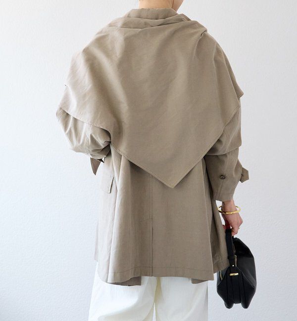  「予約【鮮度ある着こなしに】ストール付きテントコート」|その他|