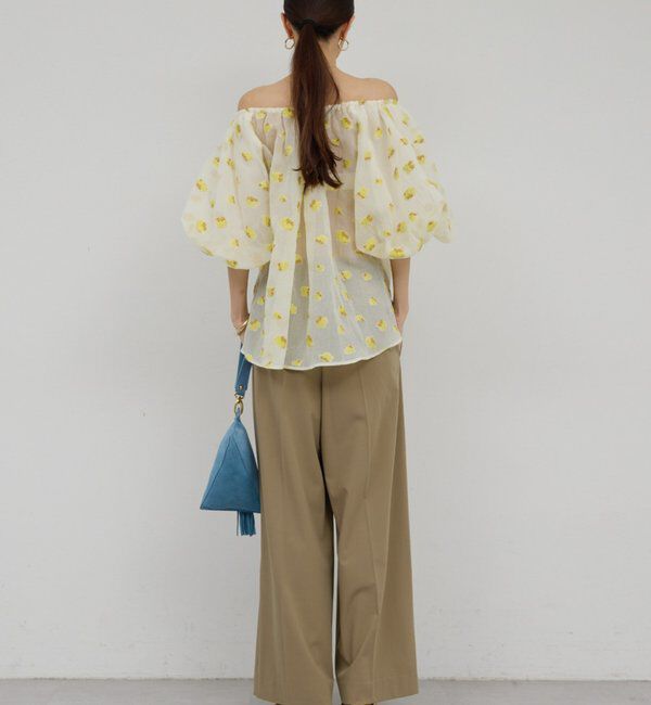  「【手洗い可】梳毛タックワイドパンツ」|チノ|