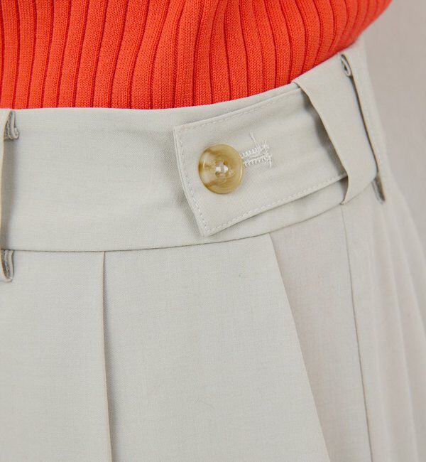  「【手洗い可】梳毛タックワイドパンツ」|チノ|