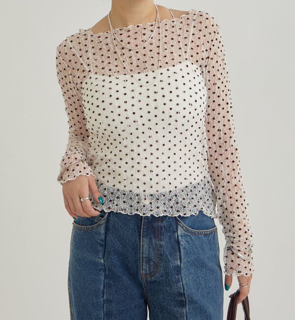  「ドットレースプルオーバー」|Tシャツ・カットソー|