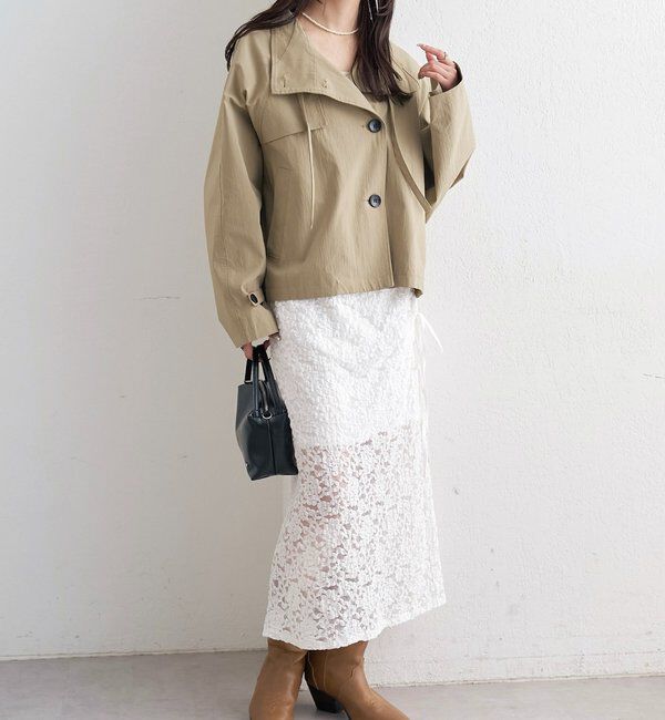  「スタンドカラーショートトレンチ」|トレンチコート|