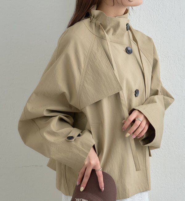  「スタンドカラーショートトレンチ」|トレンチコート|