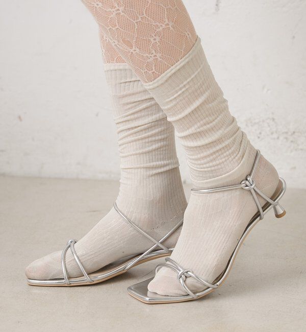  「クロスストラップヒールサンダル」|サンダル|