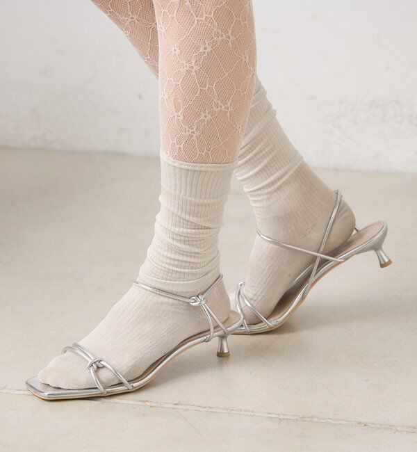 「クロスストラップヒールサンダル」|サンダル|
