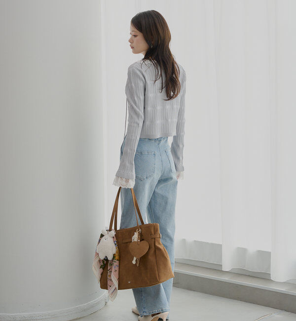  「【5色展開/通勤・通学に◎】チャーム付きベルトデザインBIGトートバッグ」|トートバッグ|