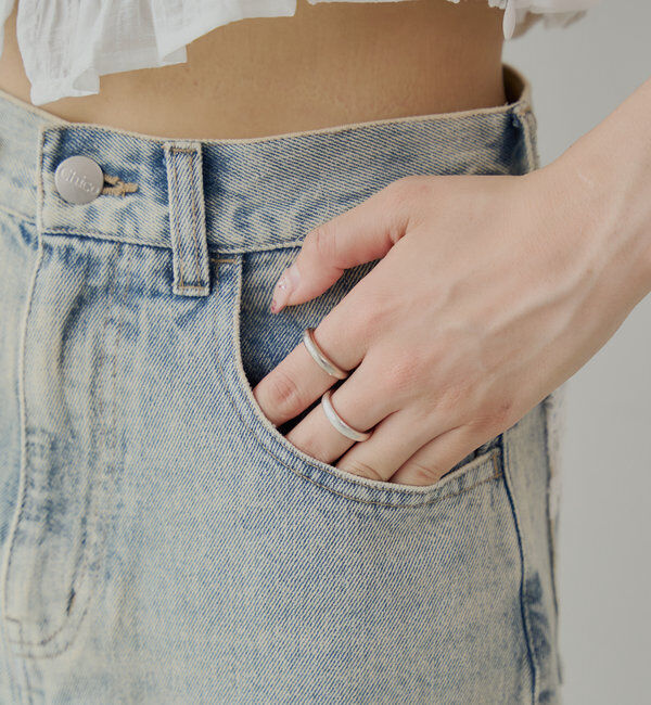  「ポケットレースワイドデニム」|デニム|