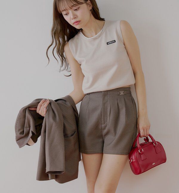  「【REVIVAL/WEB限定】チャーム付タックショートパンツ」|チノ|