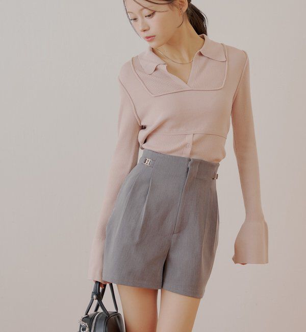  「【REVIVAL/WEB限定】チャーム付タックショートパンツ」|チノ|