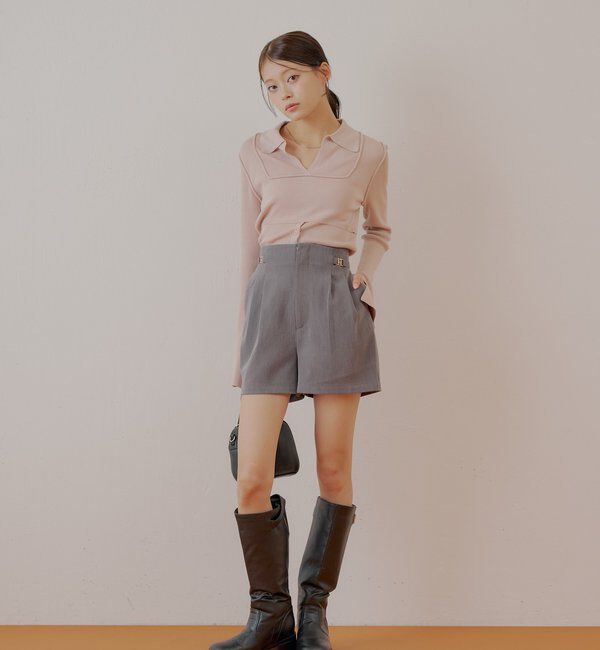  「【REVIVAL/WEB限定】チャーム付タックショートパンツ」|チノ|