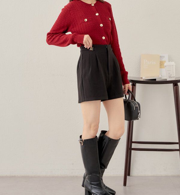  「【REVIVAL/WEB限定】チャーム付タックショートパンツ」|チノ|