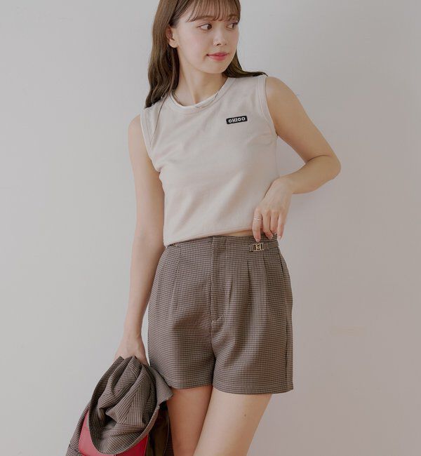  「【REVIVAL/WEB限定】チャーム付タックショートパンツ」|チノ|