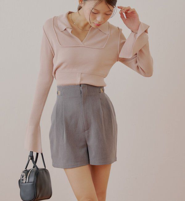  「【REVIVAL/WEB限定】チャーム付タックショートパンツ」|チノ|