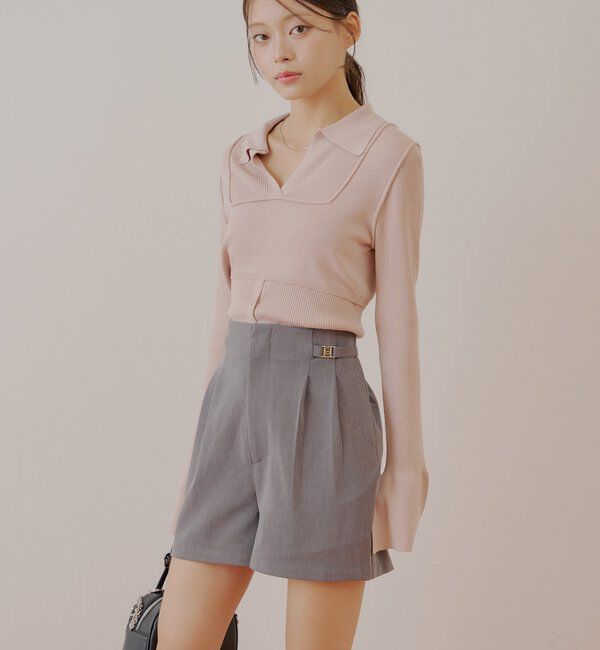  「【REVIVAL/WEB限定】チャーム付タックショートパンツ」|チノ|