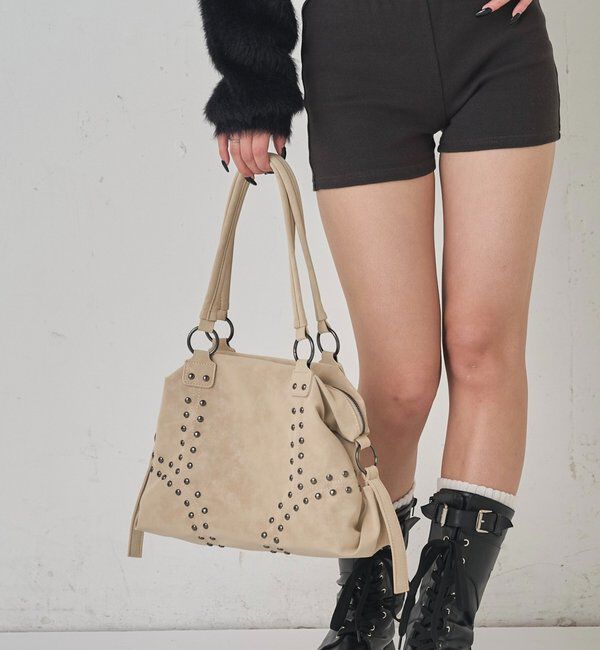  「STUDDED SHOULDER BAG/スタッズショルダーバッグ」|トートバッグ|