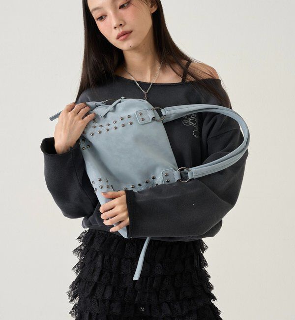  「STUDDED SHOULDER BAG/スタッズショルダーバッグ」|トートバッグ|
