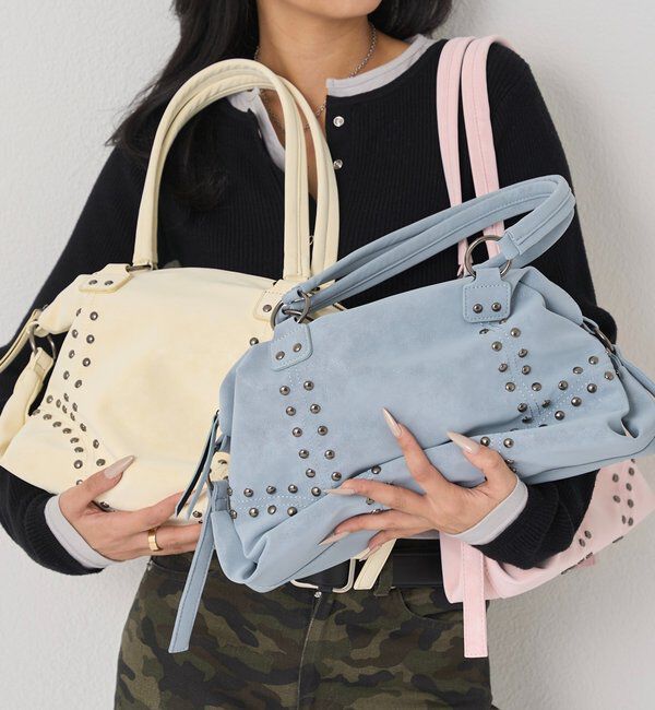  「STUDDED SHOULDER BAG/スタッズショルダーバッグ」|トートバッグ|