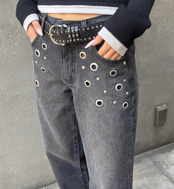  「EYELET LOW RISE DENIM /アイレットローライズデニム」|デニム|