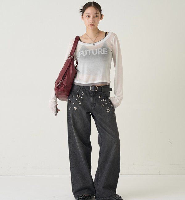  「EYELET LOW RISE DENIM /アイレットローライズデニム」|デニム|