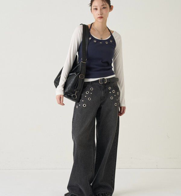  「EYELET LOW RISE DENIM /アイレットローライズデニム」|デニム|