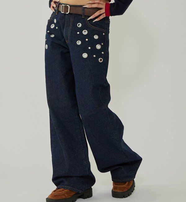  「EYELET LOW RISE DENIM /アイレットローライズデニム」|デニム|