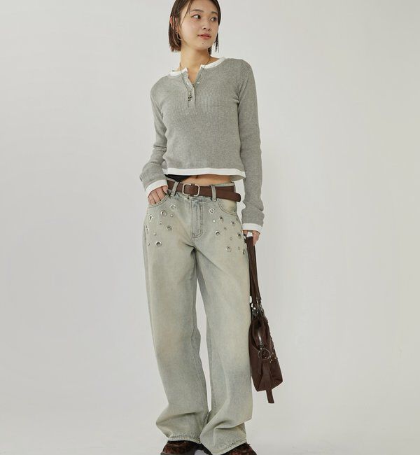  「EYELET LOW RISE DENIM /アイレットローライズデニム」|デニム|