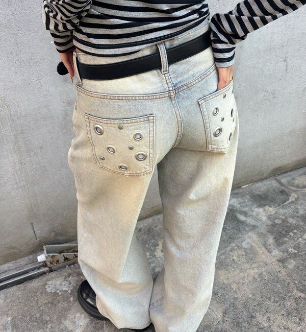  「EYELET LOW RISE DENIM /アイレットローライズデニム」|デニム|