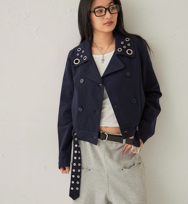  「SHORT EYELET PEA JACKET」|ブルゾン・スタジャン|
