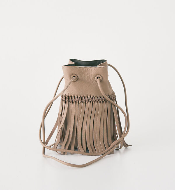 collex「【WEB限定】【BEAURE】カウレザー フリンジ巾着ショルダーバッグ」|ショルダー・メッセンジャー|