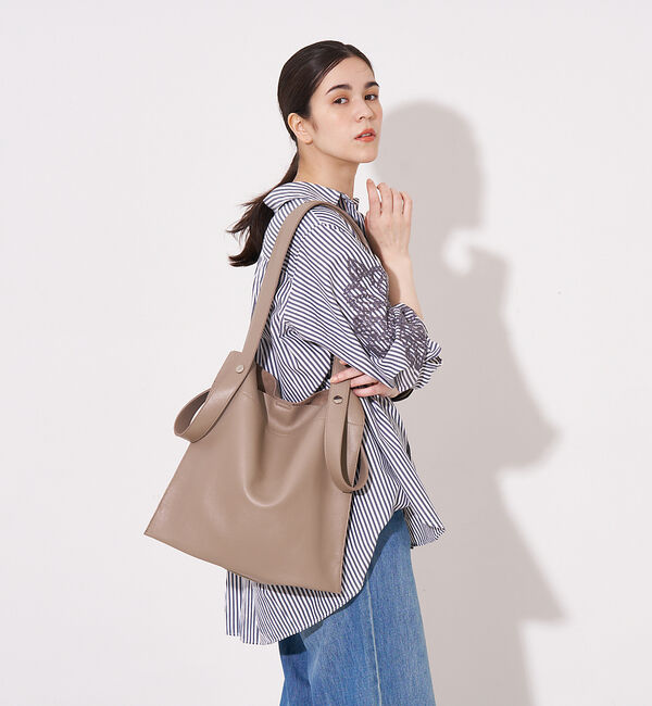 collex「【WEB限定】【BEAURE/ヴュレ】カウレザー 2WAY ハンドル トートバッ」|トートバッグ|ベージュ
