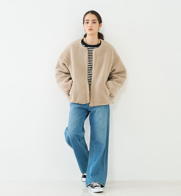 collex「【一部WEB限定カラー】タフタ&times;ボア リバーシブル中綿ブルゾン」|ブルゾン・スタジャン|