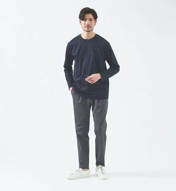 ABAHOUSE「【360&deg;ストレッチ】ポンチ リバープリント イージーパンツ」|スラックス|