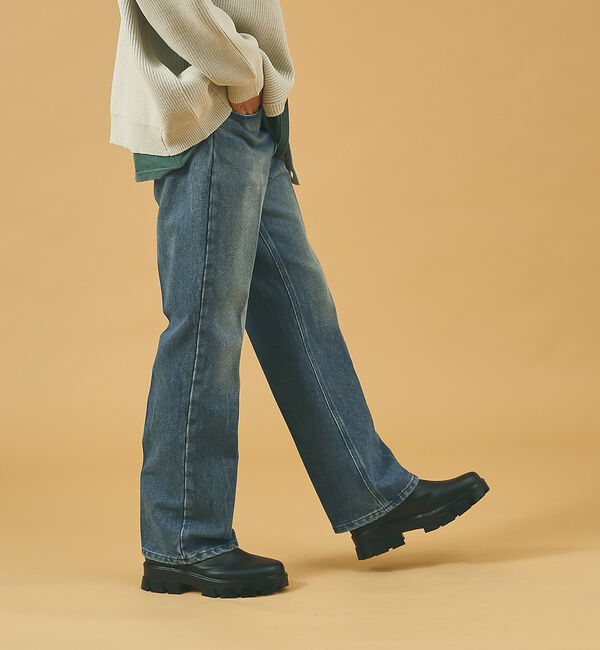 ABAHOUSE「【WEB限定】サイドゴア / サイドジップ /レースアップ / ブラックネオレサ」|ショートブーツ|