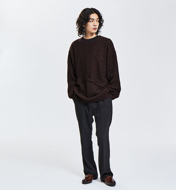 ABAHOUSE「【AH ABAHOUSE】ハンドステッチ プルオーバー ニット」|ニット・セーター|