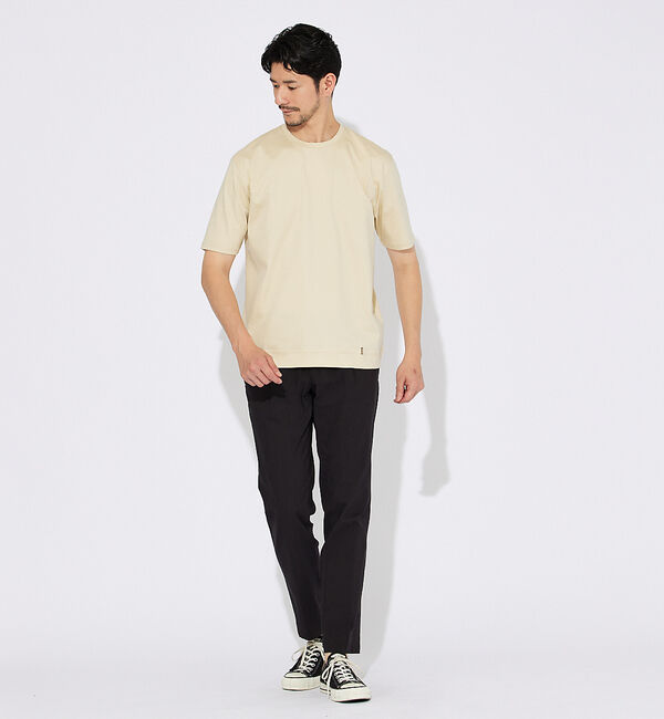 ABAHOUSE「【コットンシルケット】ポンチ クルーネック Tシャツ」|Tシャツ・カットソー|