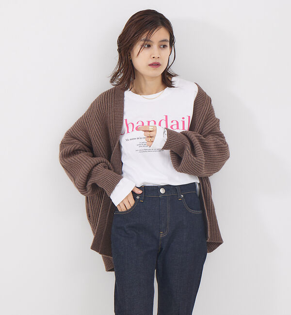 Rouge vif「片畔ニットガウンカーディガン」|カーディガン|ブラウン