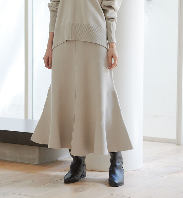 Rouge vif「【セットアップ対応】フレアニットスカート」|スカート|オフホワイト