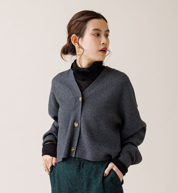 Rouge vif「ショートカーディガン」|カーディガン|チャコールグレー