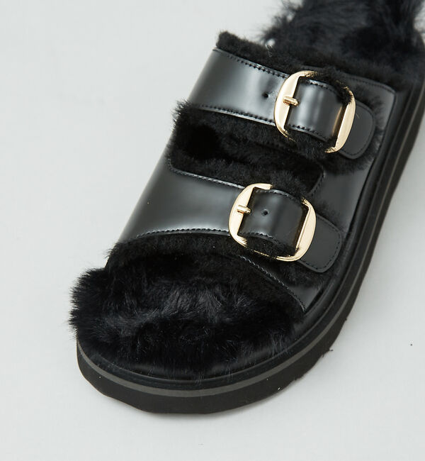 Rouge vif「【MOHI／モヒ】 ムートンベルトサンダル」|サンダル|