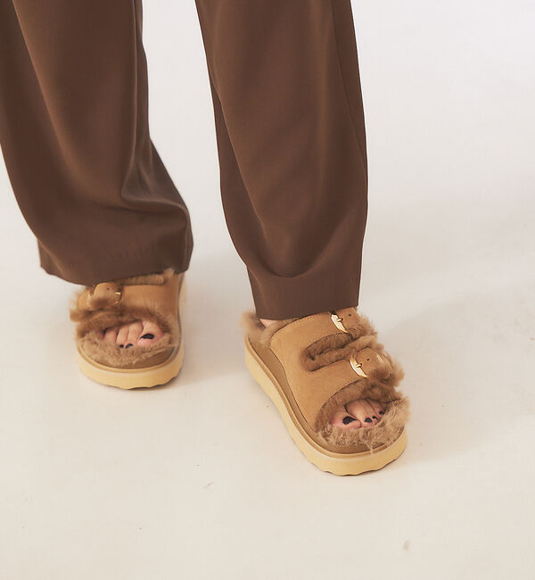 Rouge vif「【MOHI／モヒ】 ムートンベルトサンダル」|サンダル|