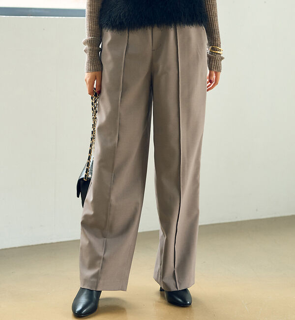 Rouge vif「ウールライクイージーストレートパンツ」|その他|