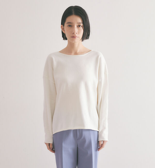 qualite「【WEB・一部店舗限定】クルーネックコットンニットプルオーバー」|ニット・セーター|