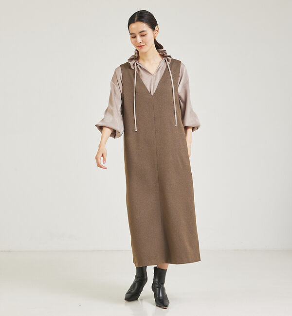 qualite「ツイーディジャンパーワンピース」|ワンピース|