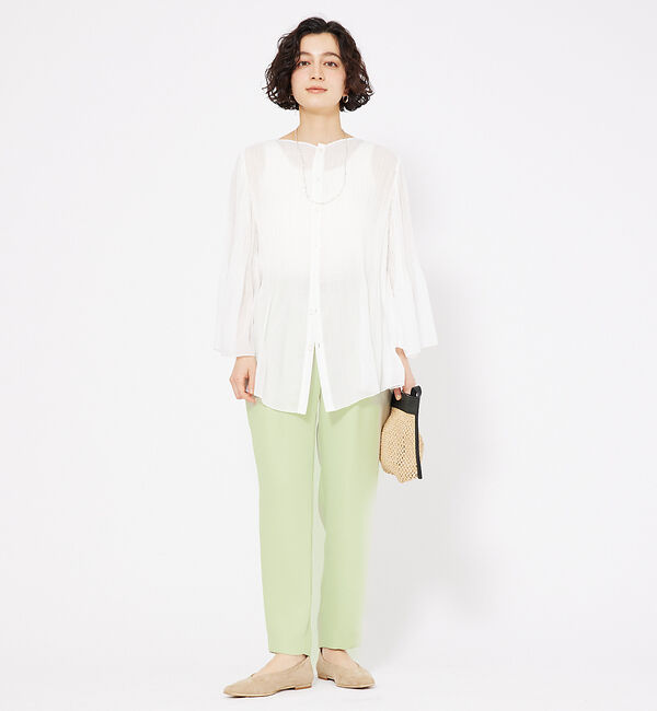 qualite「ランダムプリーツフレアーブラウス」|シャツ・ブラウス|