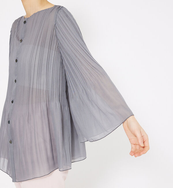 qualite「ランダムプリーツフレアーブラウス」|シャツ・ブラウス|
