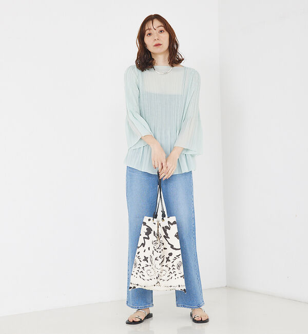 qualite「ランダムプリーツフレアーブラウス」|シャツ・ブラウス|