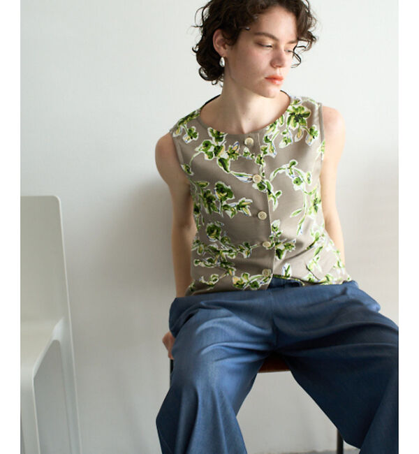 qualite「ブッチャーフラワーノースリーブ」|キャミソール|